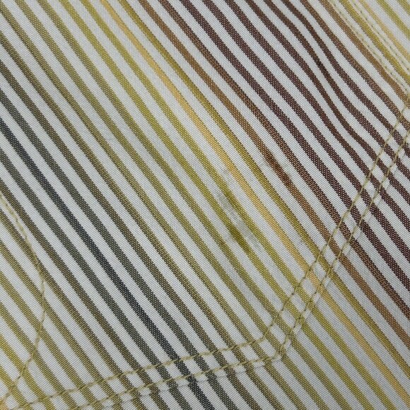 Tommy Bahama Gold 100% Silk Stripe Palm Tree Motif Long Sleeve Shirt Size L - Picture 7 of 13